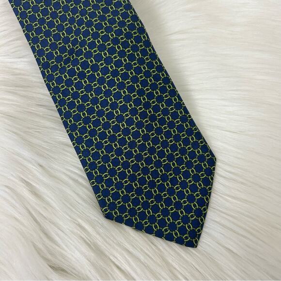 Brooks Brothers Men’s Blue Green Patterned Silk Tie - Picture 3 of 8